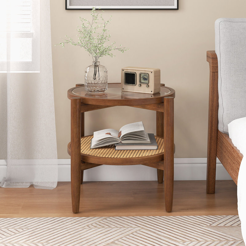 Allec Glass Top End Table Set