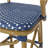 Outdoor Wicker And Aluminum 29.5" French Barstools, Set Of 2, Navy Blue, Bamboo Print Finish-239368554
