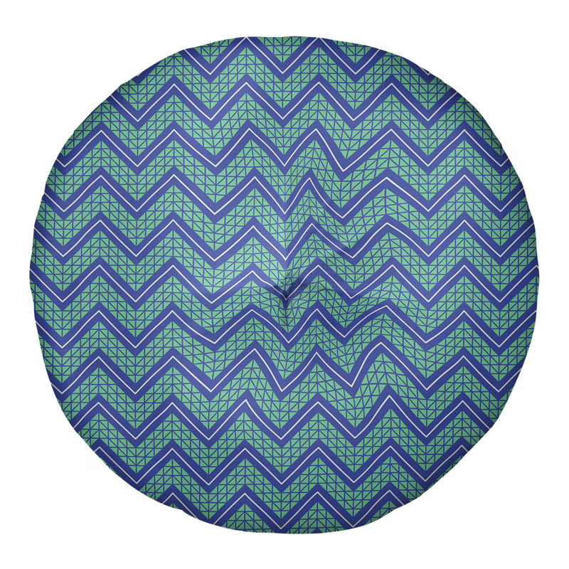Coussin Rhonda Cheval, 26 po x 26 po, Bleu blanc / vert