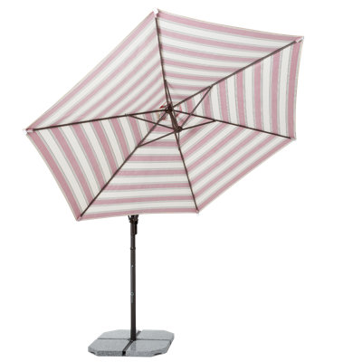 Parasol d'extérieur suspendu en porte-à-faux 10 pi avec support en aluminium Jassim