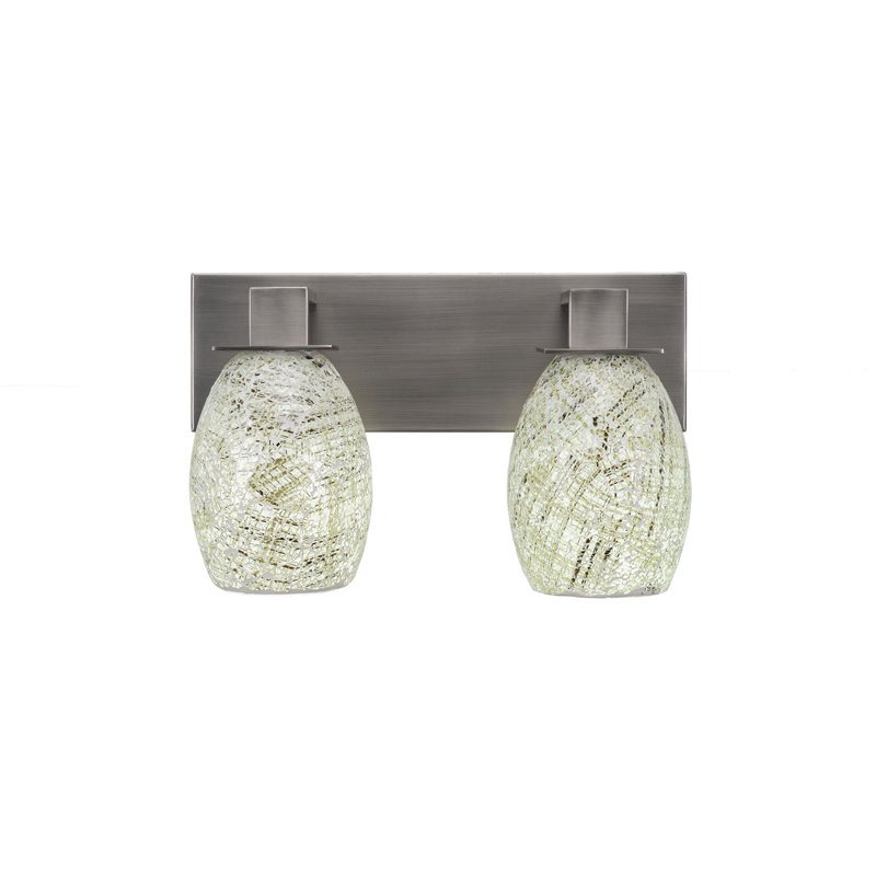 Barre d'éclairage de salle de bain 2 lumières Quattrucci Apollo, Granit foncé, Fusion naturelle