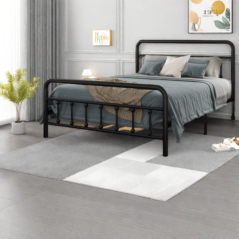 Lits robustes en métal avec rangement, design contemporain pour la maison