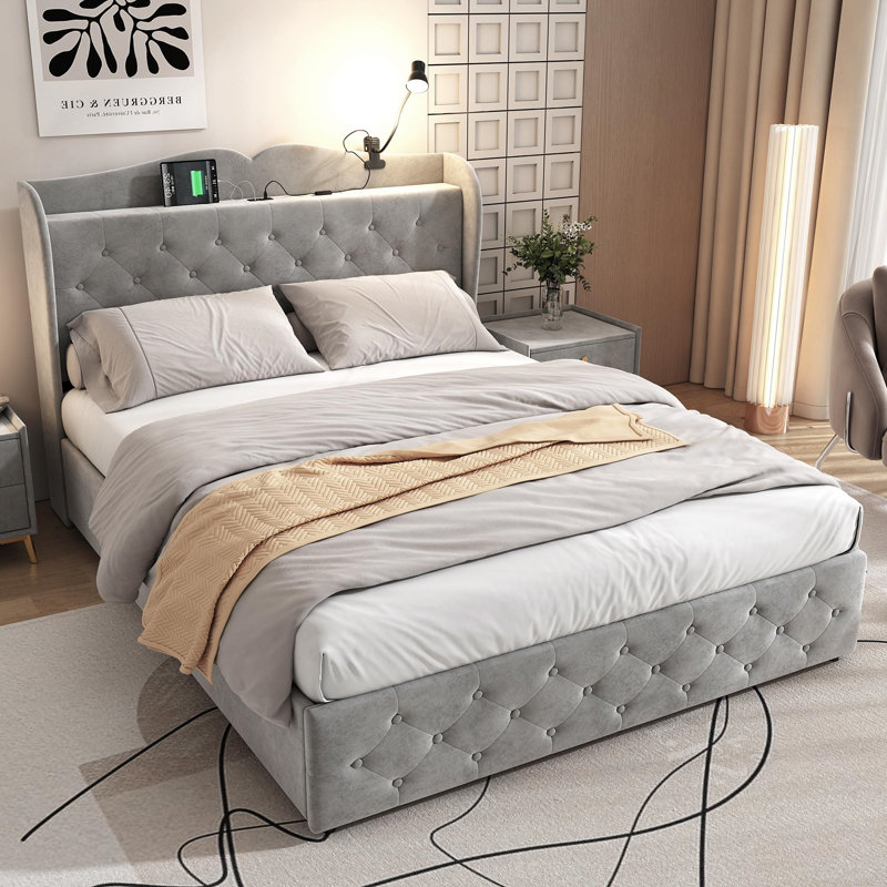 Aydree Upholstered Storage Bed, Double (4'6)
