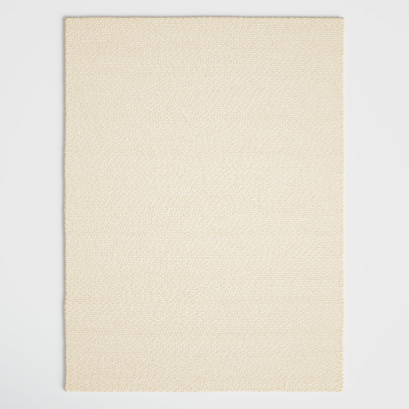Tapis ivoire en laine crocheté / crocheté Trussville, Rectangle 9 pi x 12 pi