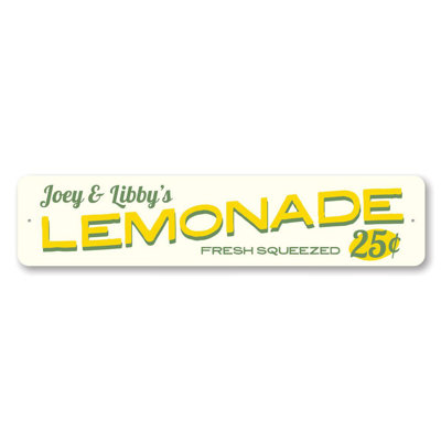 Lemonade 25 Cents Aluminum Sign