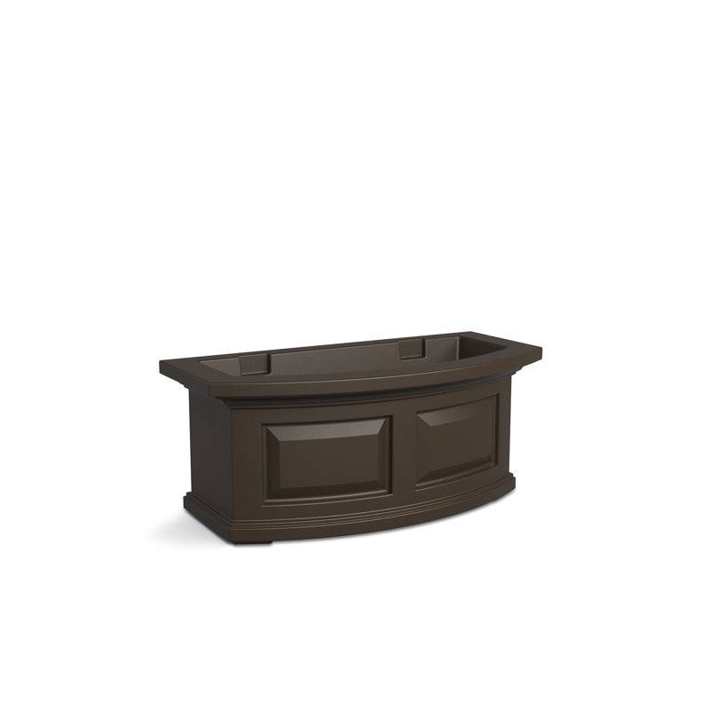 Boîte à fenêtre avec arrosage mural Mayant Nantucket, H 10 po x l 24 po x P 11,5 po, Espresso