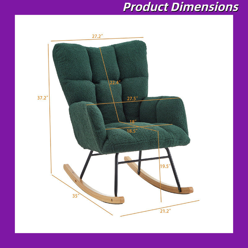 Chaise berçante Teddy, Vert