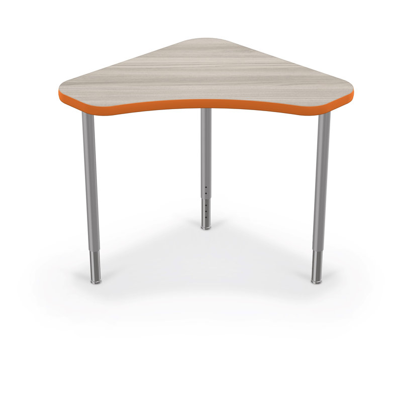 Bureau collaboratif à hauteur réglable Hierarchie, Orme gris / bordure orange