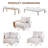 Yanali 7-Piece Outdoor Modular Aluminum Sectional Sofa Set with Olefin Cushions, Patio Conversation Set with Modular Sectional Seating