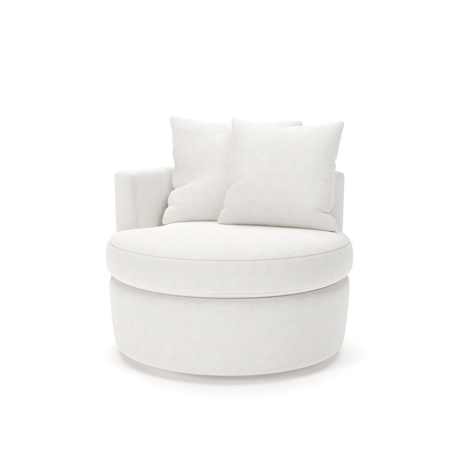 Dara Upholstered Swivel Accent Chair, Nomad Snow Crypton Performance Chenille