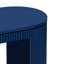 Console de couleur marine avec motif à rayures verticales unique - cadre fabriqué pour l'option de table de chevet de chambre à coucher