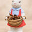 Statue de jardin de lapin avec panier à fleurs