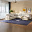 Canapé modulaire spacieux en chenille beige avec rangement en U
