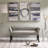 Grey Upholstered Modern Bench - , Solid Wood Legs, Plywood Chic Accent With And Plywood, Low Back Design-391812253