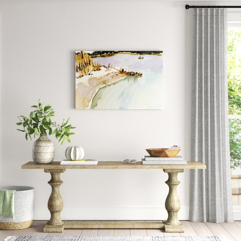 Minimalist Coastline I by Dianne Miller - Painting Print, 81cm H x 122cm W, Black Floater Framed