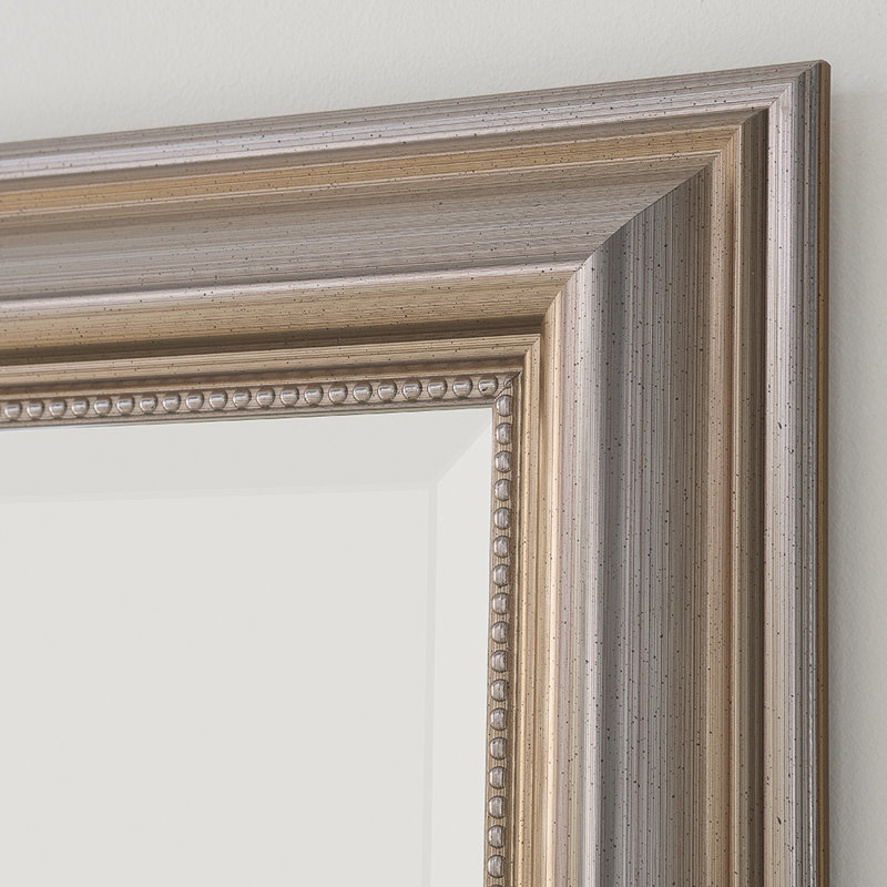 Magdalene Beaded Framed Wall Mounted Accent Mirror, 75cm H x 103cm W, Champagne