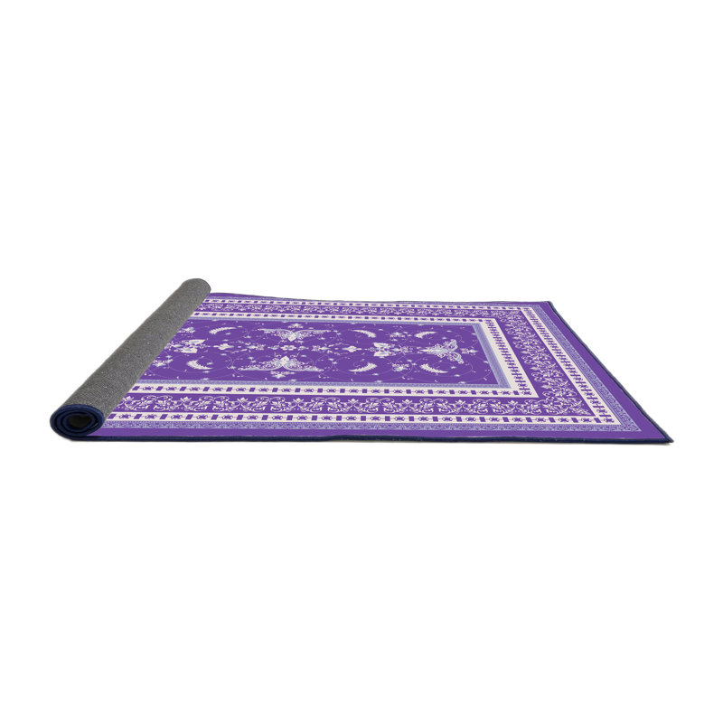 Tapis oriental en polyester tissé à la machine en mauve, Rectangle 2 pi x 3 pi