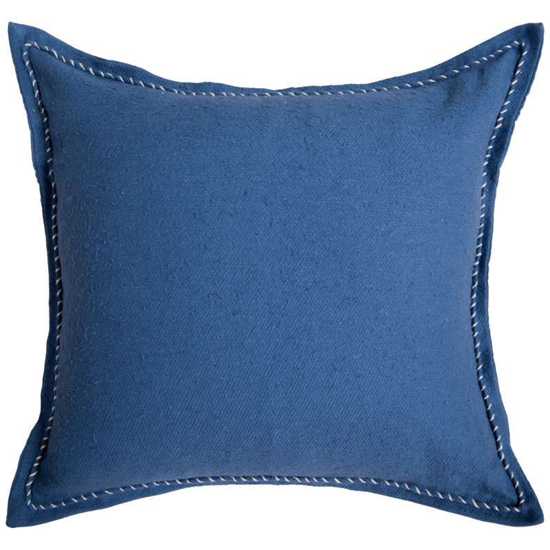  Coussin décoratif en coton texturé, Bleu