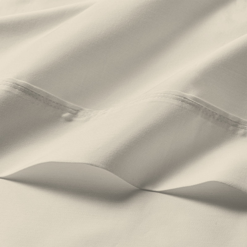 Ensemble de draps 100% coton doux et soyeux infroissable, Ensemble de draps pour grand lit + un drap-housse , Ivoire ivoire