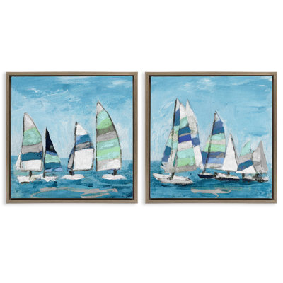 Ensemble de 2 toiles flottantes encadrées apaisantes par Katrina Craven