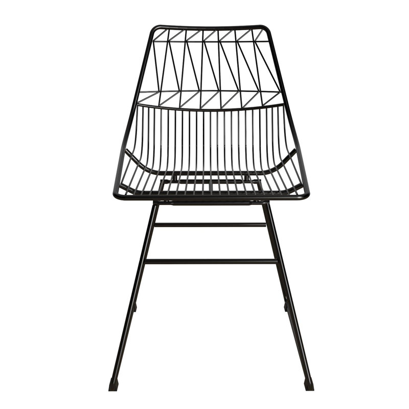 45.72cm H Metal Slat Back Side Chair, Black