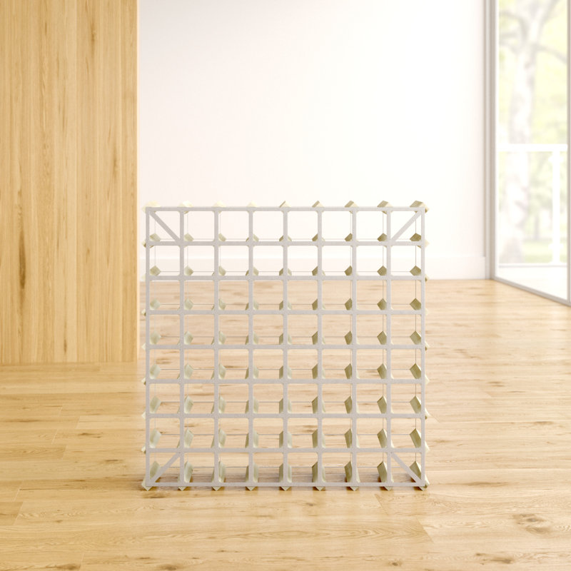 Liddle 72 Bottle Floor Wine Bottle Rack, Natural Pine / Galvanised Steel