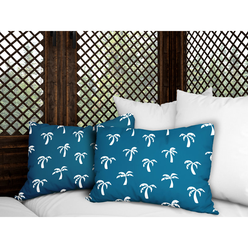 Polyester / Mélange de polyester Housse de coussin rectangulaire intérieure / extérieure lombaire et insert, Turquoise
