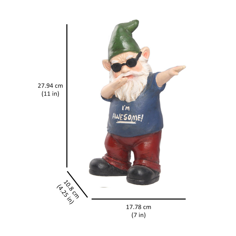  Iconic Dancing Dabbing Gnome Garden Statue, Blue/Red