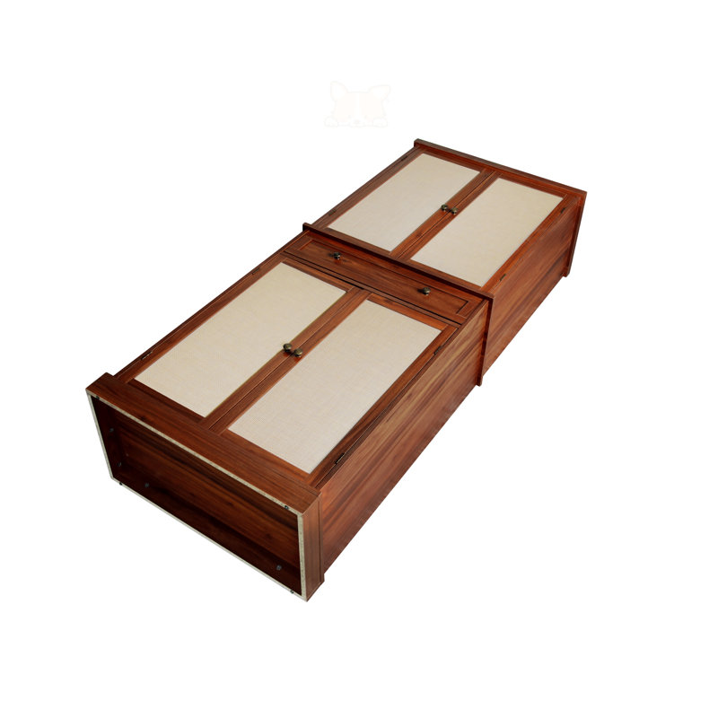 Armoire 4 portes avec 1 tiroir, Noyer