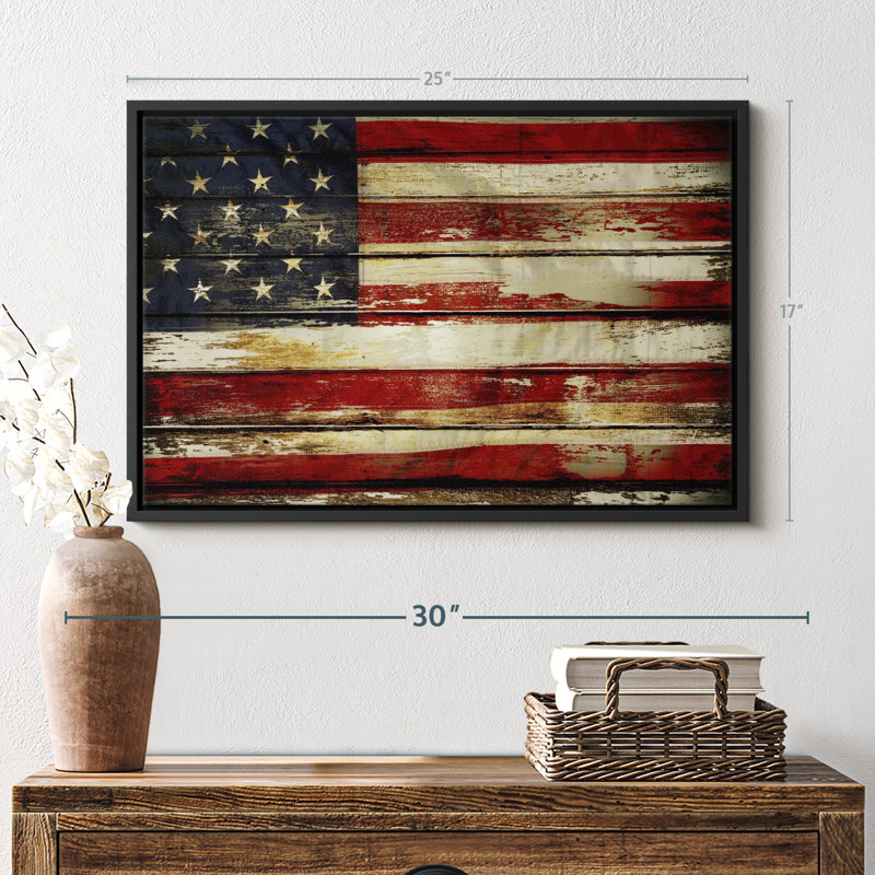 «Flags», impression sur toile avec drapeau américain, H 17 po x l 25 po