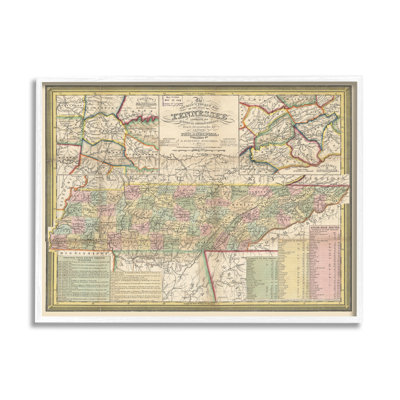 Carte historique du Tennessee, carte historique de l'État américain par Daphne Polselli