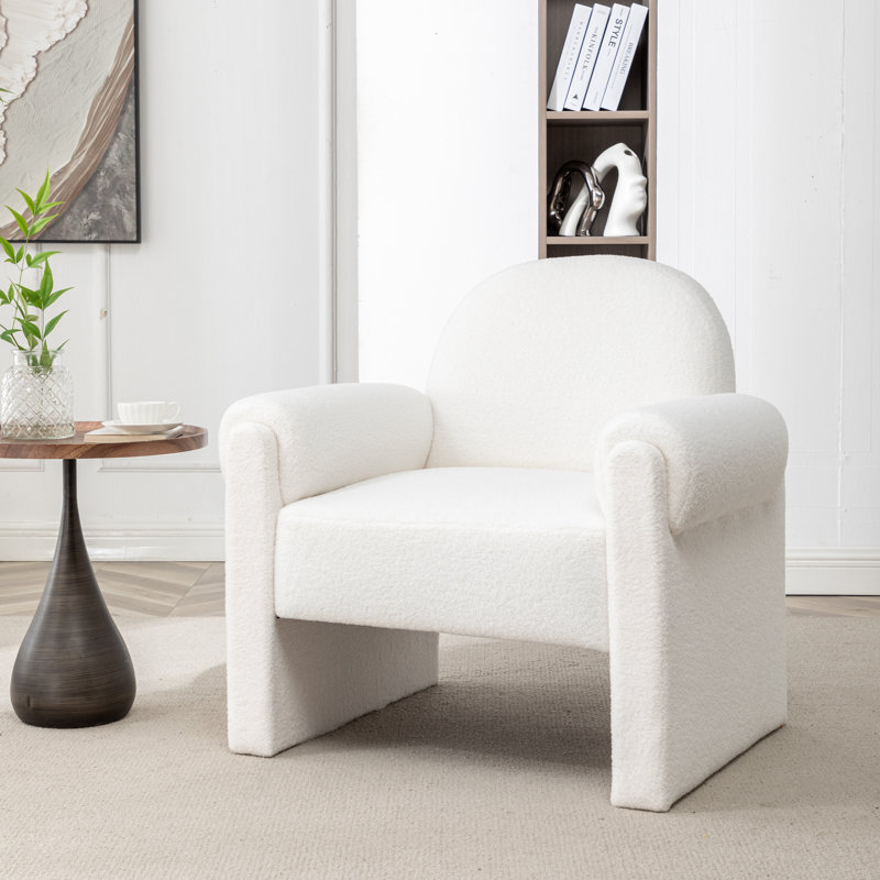 Bryonie Upholstered Armchair, White Polyester