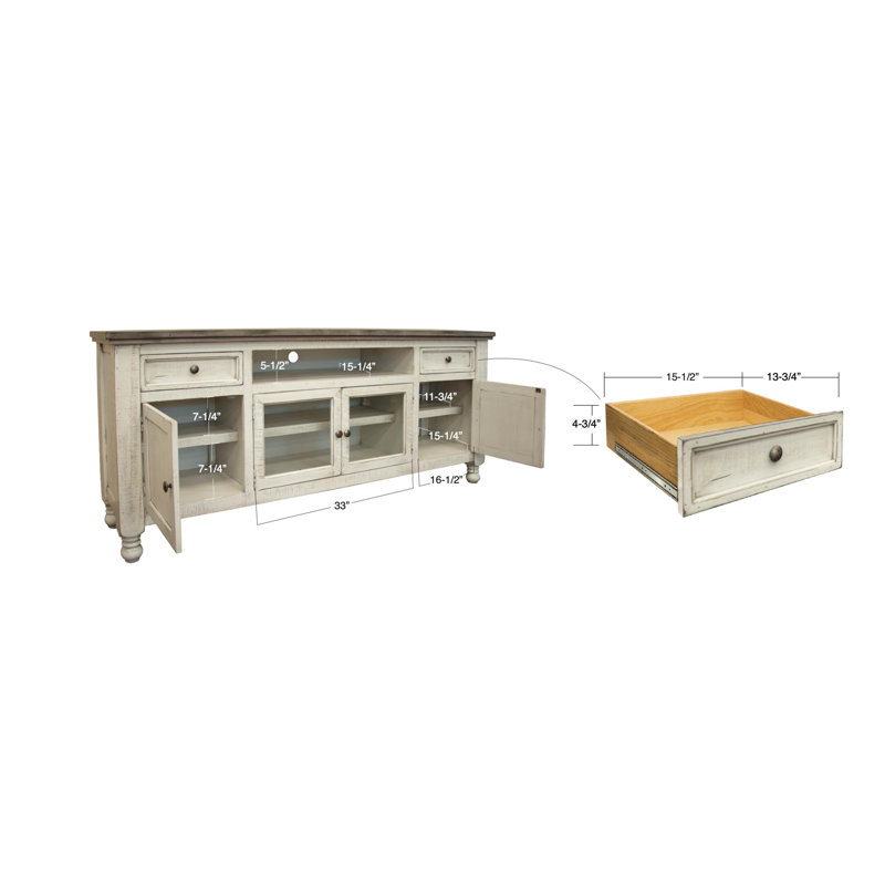 Wynnewood Glenna Solid Wood TV Stand for TVs up to 75"