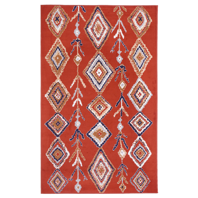 Tapis rouille / bleu Pelluri, Tapis de couloir 2 pi x 4 pi