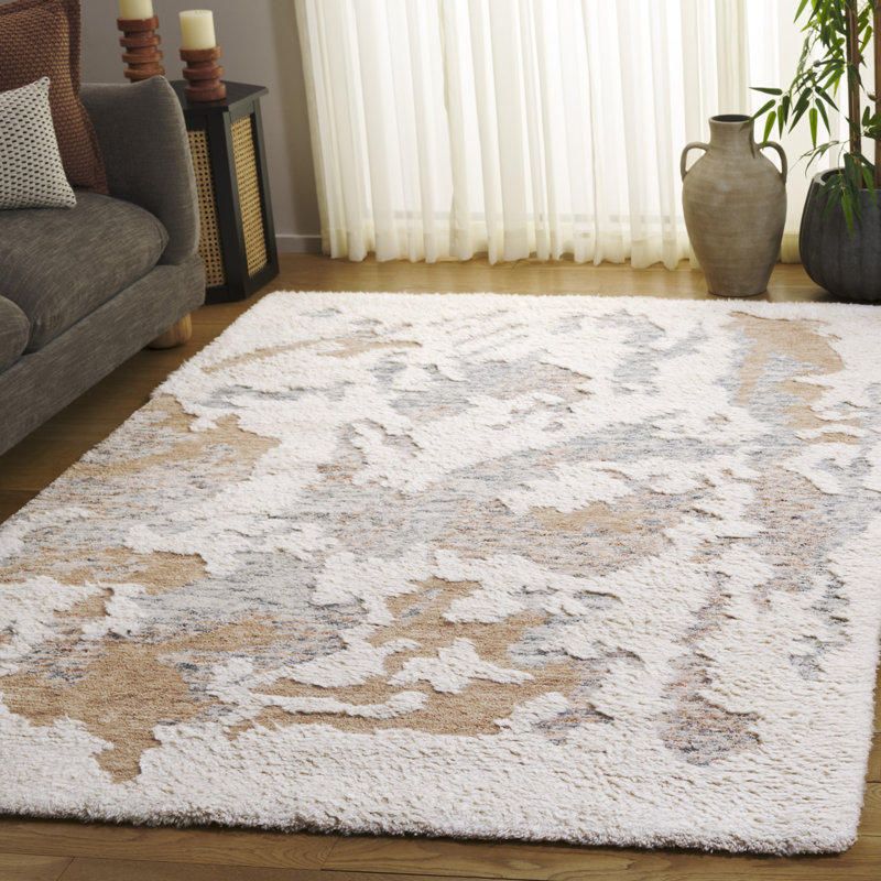 Casablanca Hand Tufted Wool Abstract Indoor Rug, Rectangle 5' x 8'