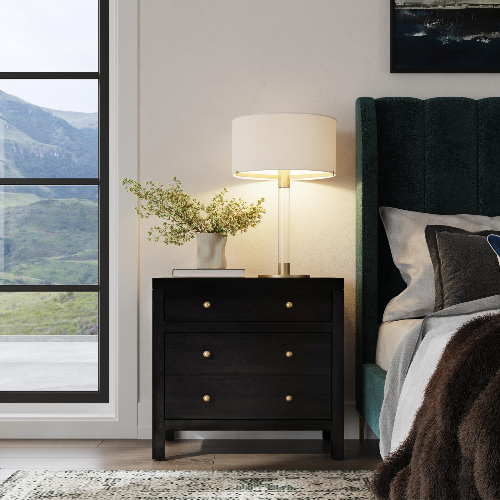Celine 3-Drawer Acacia Dresser, Antique Coffee