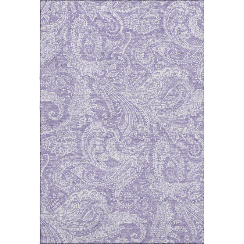 Premium Machine Washable Arnette Lavender Rug, Rectangle 8' x 10'