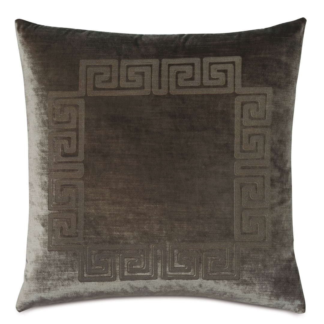 Antiquity Oregano Square Velvet Pillow Cover & Insert Eastern Accents