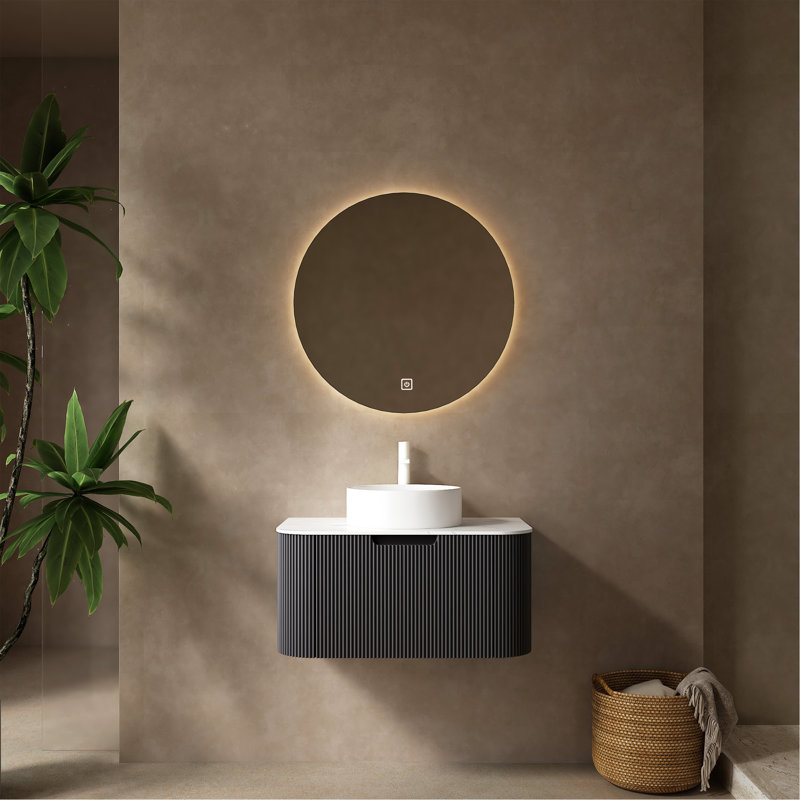 Meuble-lavabo luxueux avec lavabo en céramique de qualité supérieure et comptoir élégant