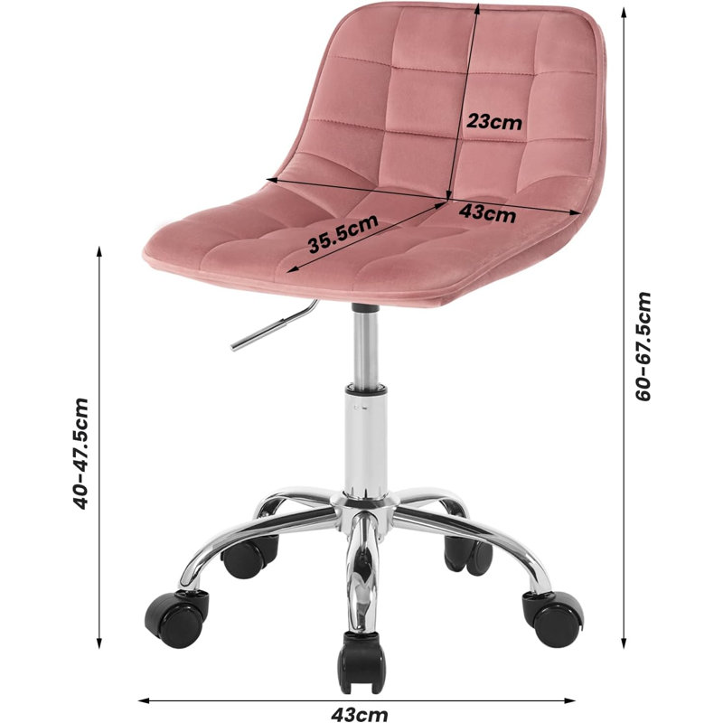 Nisi Backed Adjustable Height Stool with Footrest, Pink