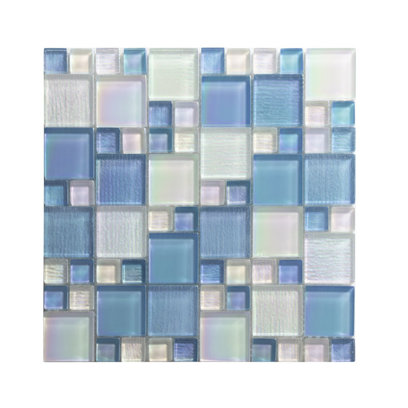 Reflections Artista Glass Versailles Mosaic Sheet Tile, Alaskan Blue