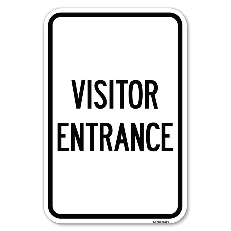 Enseigne d'entrée entrée visiteur / 24093, H 18 po x l 12 po x P 1 po