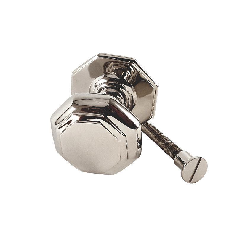 Octagonal Centre Door Knob, Polished Nickel