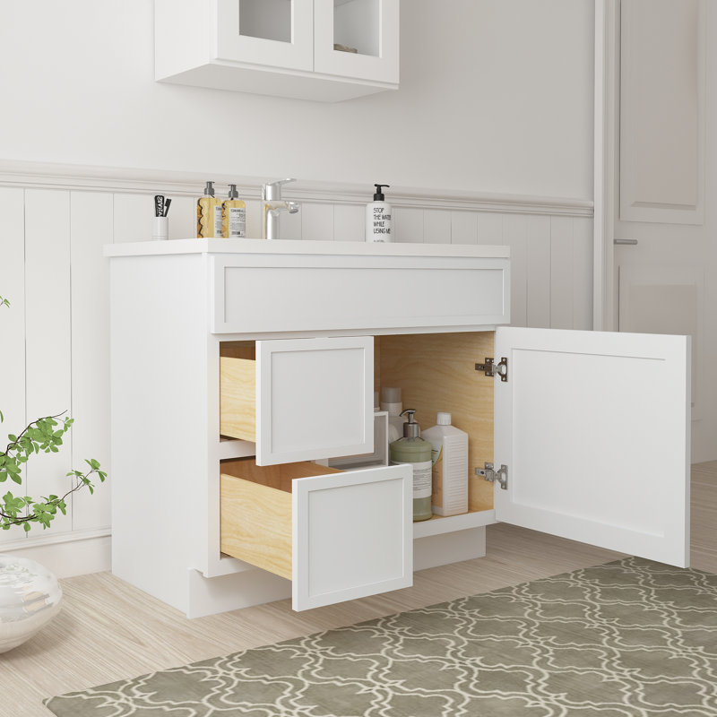 Base de meuble-lavabo simple 36 po seulement, Blanc