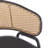 Ethan Indoor Metal Upholstered Barstool, Faux Leather Seat With Wowen Rattan Decorated Backrest, Set Of 2
