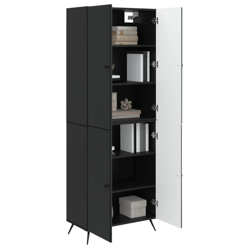 4 -Door 4 Storage Cabinet, Black