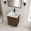 Meuble-lavabo flottant simple 16 po avec lavabo en céramique et armoire en contreplaqué-863123043