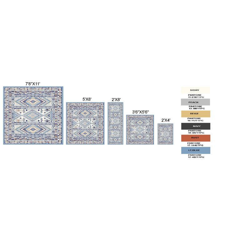 Southwestern Indoor Rug, Runner 2' x 8'