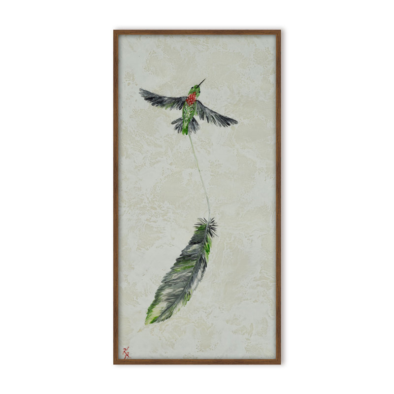 Nature Inspired "Vivid Flutter" Canvas Wall Art By , 48" H x 24" W, Framed Print, White