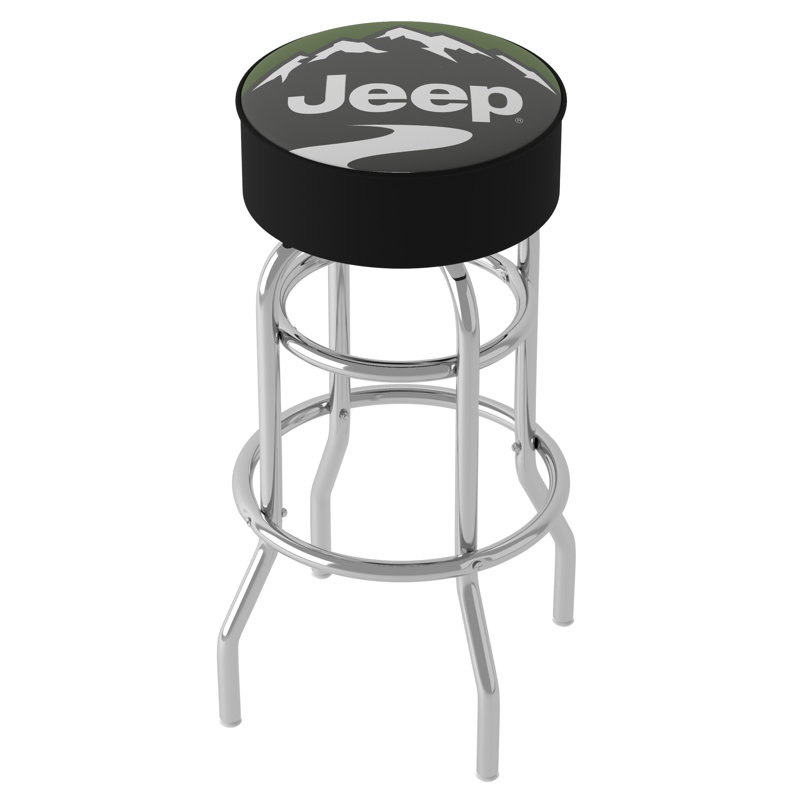 Swivel Upholstered Counter Stool with Metal Frame